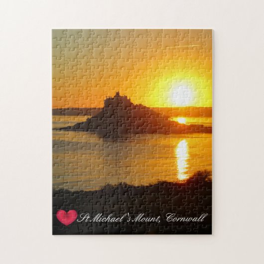 Aangepast hart St. Michaels Mount Cornwall Sunset Legpuzzel (Verticaal)