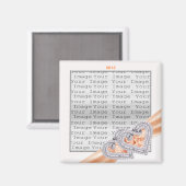 Aangepast hart Tangerine Ribbon Magnet (Voorkant / Achterkant)