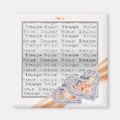 Aangepast hart Tangerine Ribbon Magnet (Voorkant)
