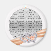 Aangepast hart Tangerine Ribbon Magnet (Voorkant)