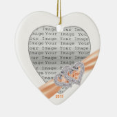 Aangepast hart Tangerine Ribbon Ornament (Rechts)