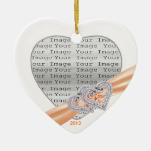Aangepast hart Tangerine Ribbon Ornament