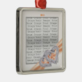 Aangepast hart Tangerine Ribbon Ornament (Rechts)