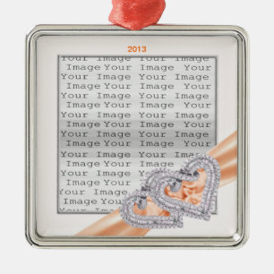 Aangepast hart Tangerine Ribbon Ornament