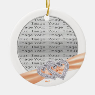 Aangepast hart Tangerine Ribbon Ornament