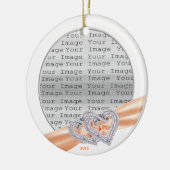Aangepast hart Tangerine Ribbon Ornament (Links)