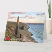 Aangepast hart Wheal Coates St Agnes Cornwall Foto Kaart (Voorkant)
