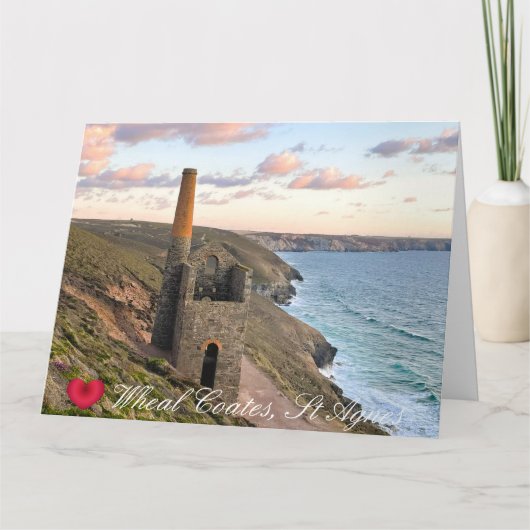 Aangepast hart Wheal Coates St Agnes Cornwall Foto Kaart (Voorkant)