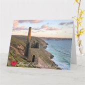 Aangepast Hart Wiel Coates St Agnes Cornwall Foto Kaart (Gele Bloem)