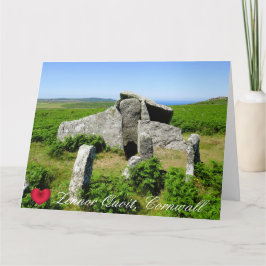 Aangepast hart Zennor Quoit megaliet foto Cornwall Kaart