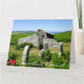 Aangepast hart Zennor Quoit Megalith Photo Cornwal Kaart (Voorkant)