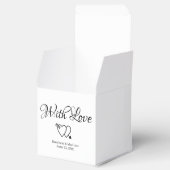 Aangepast hart zwart wit bruiloft cadeau bedankdoosjes (Geopend)