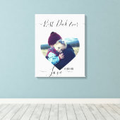 Aangepast hartvormig afbeelding en tekst canvas afdruk (Insitu (Houten vloer))