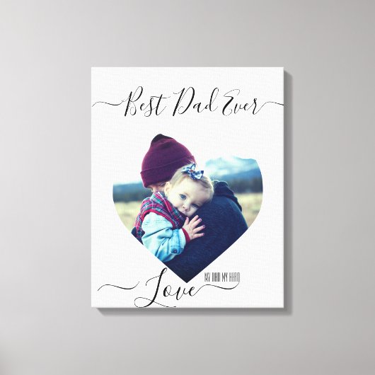 Aangepast hartvormig afbeelding en tekst canvas afdruk (Voorkant)