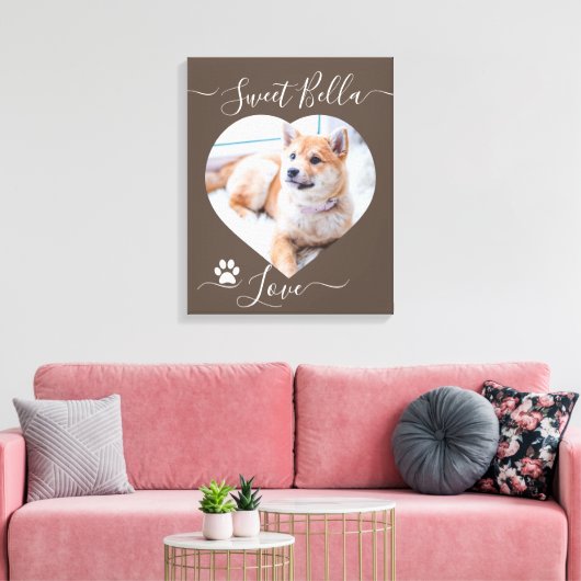 Aangepast hartvormig afbeelding en tekstcanvasafdr canvas afdruk (Insitu (Woonkamer))