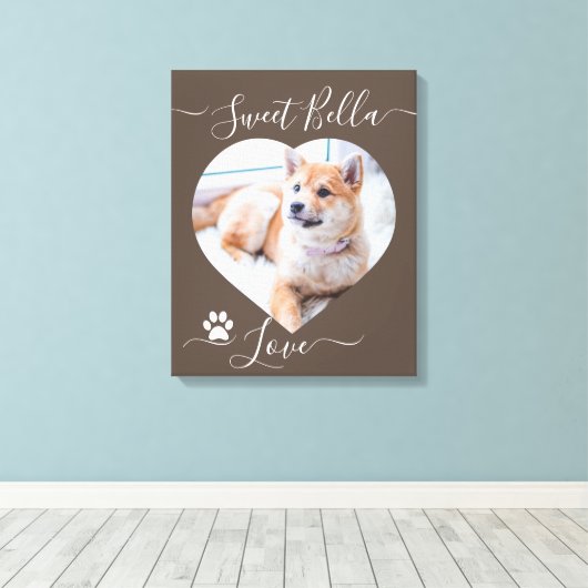 Aangepast hartvormig afbeelding en tekstcanvasafdr canvas afdruk (Insitu (Houten vloer))