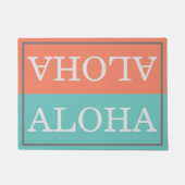 Aangepast Hawaiiaans koraal en Blauwgroen Aloha We Deurmat (Voorkant)