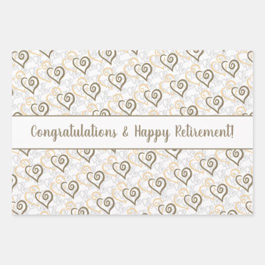 Aangepast Heart Patroon met ouderdomskoppeling Inpakpapier Vel (Voorkant 2)