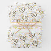 Aangepast Heart Patroon met ouderdomskoppeling Inpakpapier Vel (In situ)