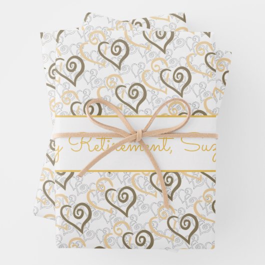 Aangepast Heart Patroon met ouderdomskoppeling Inpakpapier Vel (In situ)