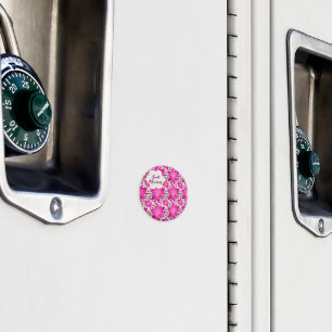 Aangepast heet roze bloemmotief zonder naad  magneet