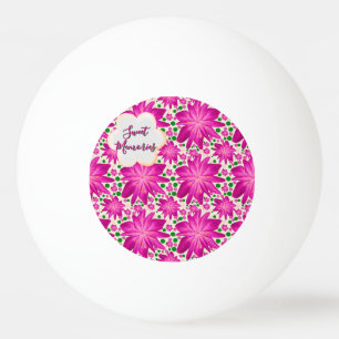 Aangepast heet roze bloemmotief zonder naad pingpongbal