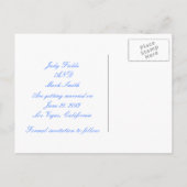 Aangepast heft blauw lint op het Briefkaart Datum  (Achterkant)