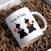 Aangepast, heks, halloween tweekleurige koffiemok