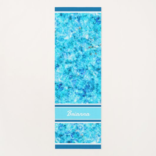 Aangepast Helder Blauw Aqua Turquoise Polygon Patr Yogamat (Voorkant)