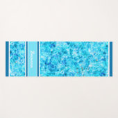 Aangepast Helder Blauw Aqua Turquoise Polygon Patr Yogamat (Voorkant (horizontaal))