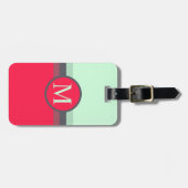 Aangepast Helder Blauw Grijs Pink Rood Kleurenblok Bagagelabel (Voorkant horizontaal)