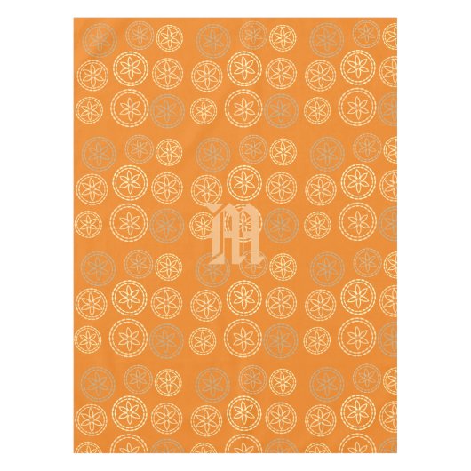 Aangepast Helder Bloemen Monogram Patroon Tafelkleed (Voorkant)