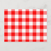 Aangepast, helder rood gingham briefkaart (Voorkant)