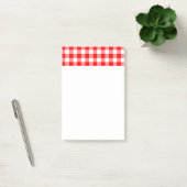 Aangepast, helder rood gingham post-it® notes (Kantoor)