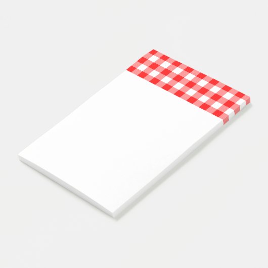 Aangepast, helder rood gingham post-it® notes (Schuin)