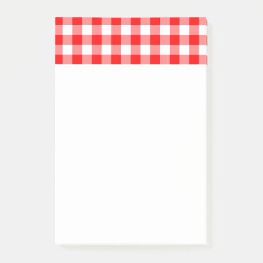 Aangepast, helder rood gingham post-it® notes (Voorkant)