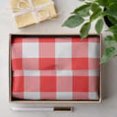 Aangepast, helder rood gingham tissuepapier (Geschenk)