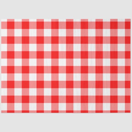 Aangepast, helder rood gingham tissuepapier (Voorkant)