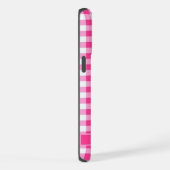 Aangepast helder roze wit geruit patroon iPhone hoesje (Rechterkant)