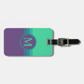 Aangepast heldergroen Paarse kleurenblok Bagagelabel (Voorkant horizontaal)