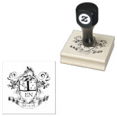 Aangepast Heraldisch Wapenschild Monogram Rubberstempel (Gestempeld)