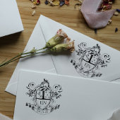 Aangepast Heraldisch Wapenschild Monogram Rubberstempel
