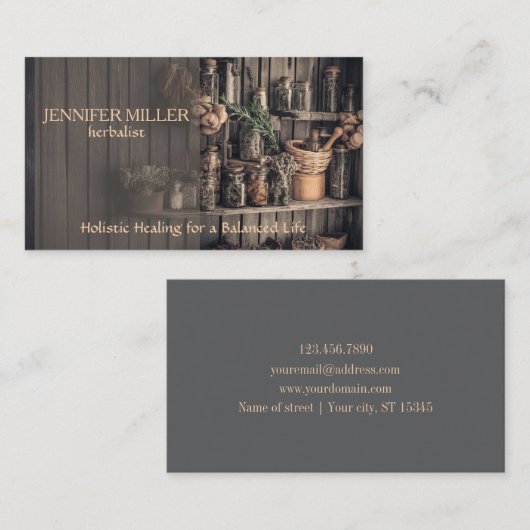 Aangepast herbalist Visitekaartje - (Voorkant / Achterkant)