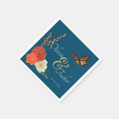 Aangepast herfst bruiloft Floral Butterfly Servet (Hoek)