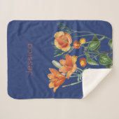 Aangepast Herfst najaar Waterverf Oranje Floral Bl Sherpa Deken (Voorkant (horizontaal))