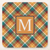 Aangepast Herfst pompoen Oranje Leaves Green Pset Kartonnen Onderzetters (Voorkant)