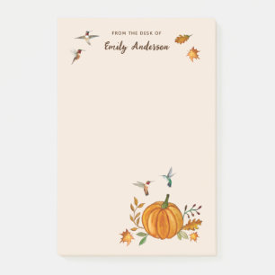 Aangepast herfst Rufous Hummingbird Notepad Post-it® Notes