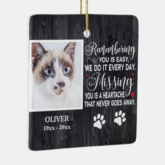 Aangepast herinnerend aan je gedenkwaardige citaat keramisch ornament (Rechts)