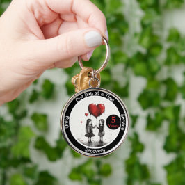 Aangepast herstelmijlpaalcadeau sleutelhanger