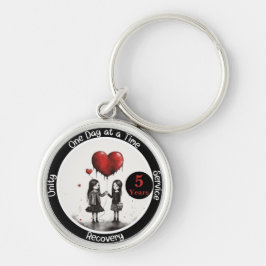 Aangepast herstelmijlpaalcadeau sleutelhanger